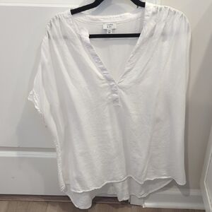 Crown & Ivy White V-Neck Blouse